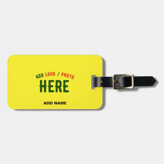 ÉTIQUETTE À BAGAGE MARQUE VÉRIFIÉE JAUNE CLAIR ET MODERNE (Devant horizontal)