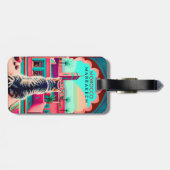 Étiquette À Bagage Marrakech Maroc Chat Voyage Tourisme Souvenir (Dos horizontal)