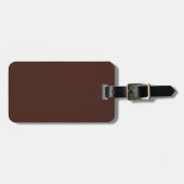 Étiquette À Bagage Marron Uni avec Texte Blanc (Devant horizontal)