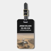 Étiquette À Bagage Mars 2020 Rover Sur La Surface De Mars. (Devant Vertical)