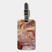 Étiquette À Bagage Mary Cassatt - Femme avec collier de perle dans un (Devant Vertical)