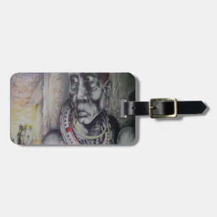 Étiquette À Bagage Masaï Mère & Enfant avec Lion Art Imprimer/Graphiq