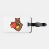 Étiquette À Bagage Mascotte de basket-ball sauvage Fierce (Dos horizontal)