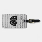 Étiquette À Bagage Masques argentés de musique et de théâtre (Devant horizontal)