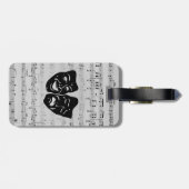 Étiquette À Bagage Masques argentés de musique et de théâtre (Dos horizontal)