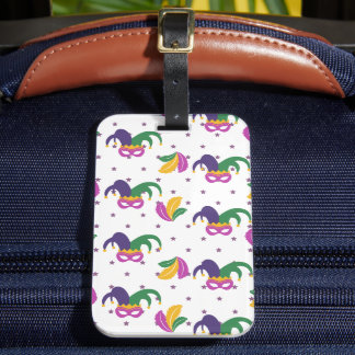 ÉTIQUETTE À BAGAGE MASQUES GREEN PURPLE OR MARDI GRAS