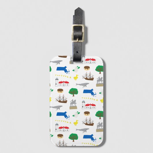 Étiquette À Bagage Massachusetts (Devant Vertical)