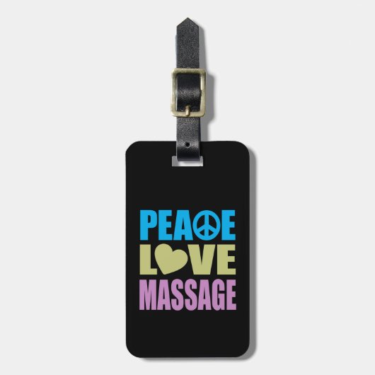 Étiquette À Bagage Massage Peace Love (Devant Vertical)