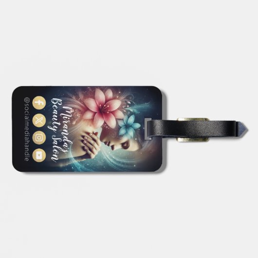 Étiquette À Bagage Massage Thérapie Guérison Mains Énergie Spa Bien-ê (Dos horizontal)