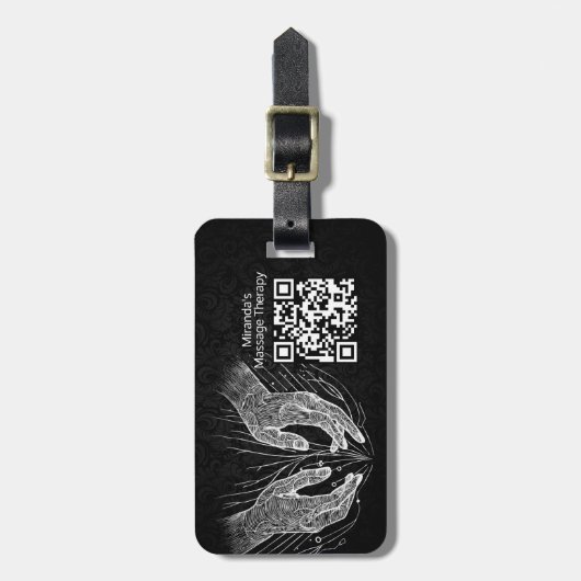 Étiquette À Bagage Massage Thérapie Guérison Mains Énergie Spa Bien-ê (Devant Vertical)