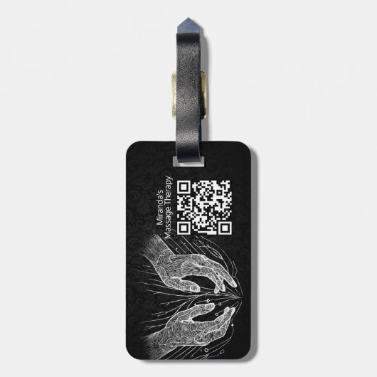 Étiquette À Bagage Massage Thérapie Guérison Mains Énergie Spa Bien-ê (Dos Vertical)