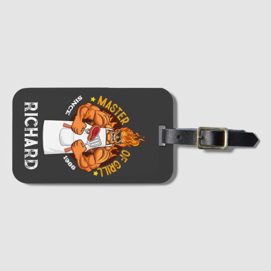 Étiquette À Bagage Master Fête des pères grill Cadeau BBQ Chef Papa (Devant Horizontal)