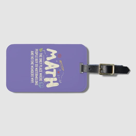 Étiquette À Bagage Mathématiques Mathématiques Mathématiques Math Ens (Devant Horizontal)