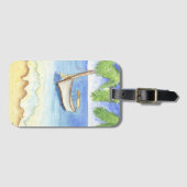 Étiquette À Bagage Matin à Bali Aquarelle (Devant Horizontal)
