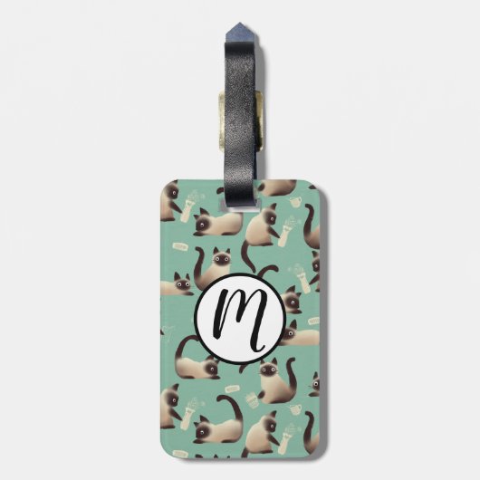 Étiquette À Bagage Mauvais chats siamois frapper des trucs (Dos Vertical)