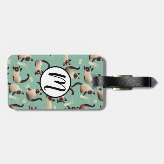 Étiquette À Bagage Mauvais chats siamois frapper des trucs (Dos horizontal)