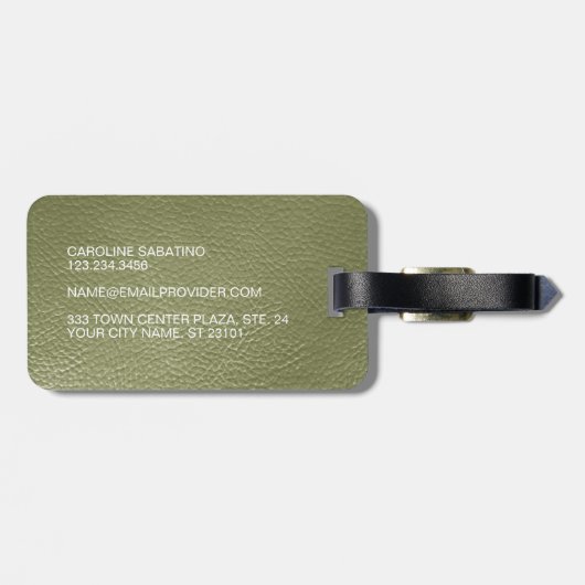 Étiquette À Bagage Mauve Pink Apple Green Classy Simple Plaid Motif (Dos horizontal)