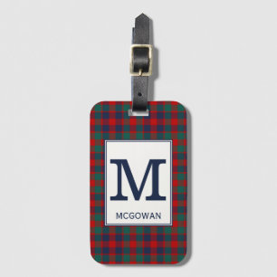 Étiquette À Bagage McGowan Tartan Motif rouge, bleu et vert
