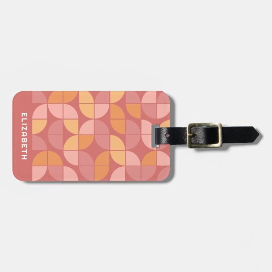 Étiquette À Bagage MCM Mod Circles Motif rose crème rose pâle (Devant horizontal)