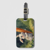 Étiquette À Bagage Meadow Bunny Dreams : Balises de bagages Whimsical (Devant Vertical)