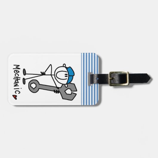 Étiquette À Bagage Mécanicien avec le chiffre de bâton de clé (Devant horizontal)