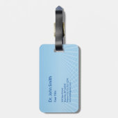 Étiquette À Bagage Médicale blanc 3D Caduceus Blue Design (Dos Vertical)