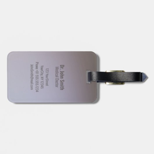 Étiquette À Bagage Médicale Elegant Gold Caduceus ailes blanches (Dos horizontal)