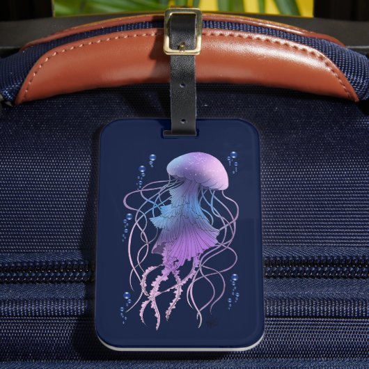 Étiquette À Bagage Méduse Éthérée Violet Bleu (Insitu Rectoal 2)