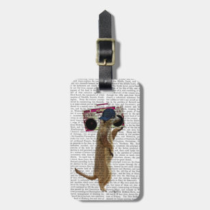 Étiquette À Bagage Meerkat avec Boom Box Ghetto Blaster 2