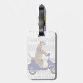 Étiquette À Bagage Meerkat sur Dark Blue Moped (Dos Vertical)