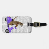 Étiquette À Bagage Meerkat sur Lilac Moped (Devant horizontal)