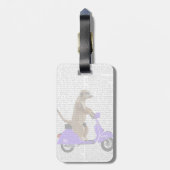 Étiquette À Bagage Meerkat sur Lilac Moped (Dos Vertical)