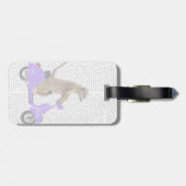 Étiquette À Bagage Meerkat sur Lilac Moped (Dos horizontal)