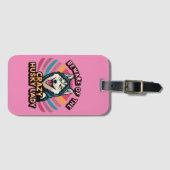 Étiquette À Bagage Méfiez-vous du fou Husky Lady Funny Husky Chien Ma (Devant Horizontal)