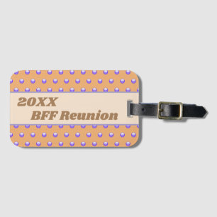 Étiquette À Bagage Meilleur Ami Reunion Blue Poeach Polka Dot BFF