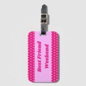 Étiquette À Bagage Meilleur Ami Week-end Pink Polka Dot Girp Voyage (Devant Vertical)