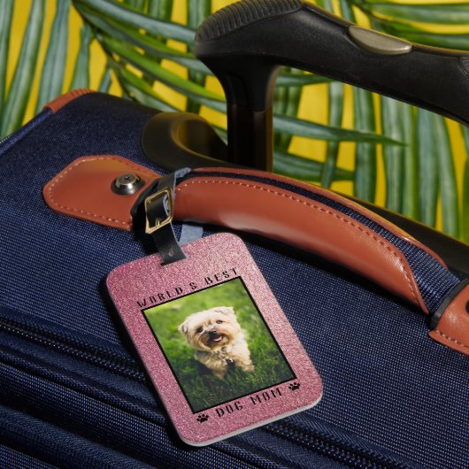 Étiquette À Bagage Meilleur Chien au monde maman pince Rose or Partie (Insitu Rectoal 1)