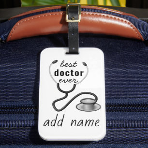 Étiquette À Bagage Meilleur docteur personnalisé pour l'appréciation