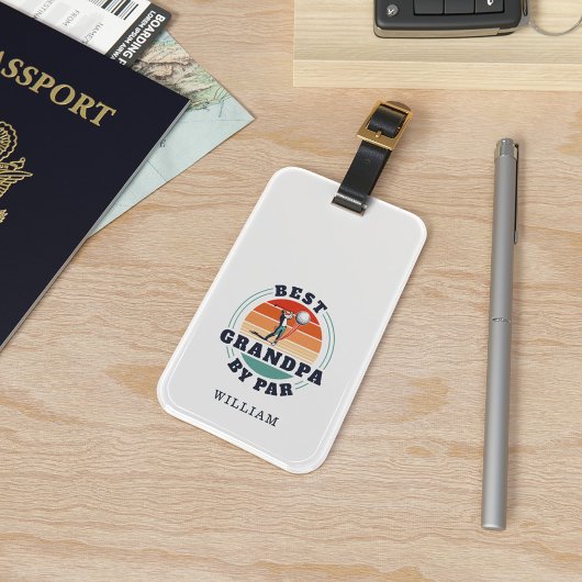Étiquette À Bagage Meilleur Grand-Père Par Par Retro Golfing Nom de l