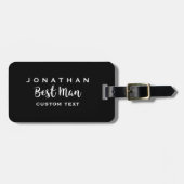 Étiquette À Bagage Meilleur Homme Mariage personnalisé Monogramme mod (Devant horizontal)
