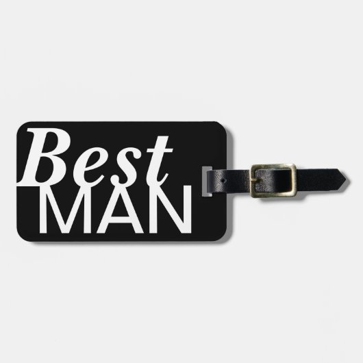 Étiquette À Bagage Meilleur homme noir et blanc (Devant horizontal)