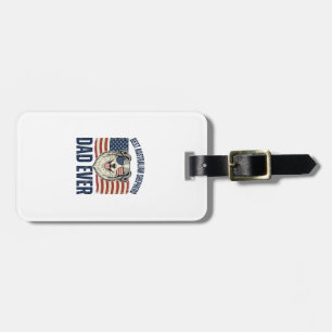 Étiquette À Bagage Meilleur papa Australian Shepherd patriotique