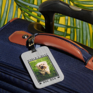 Étiquette À Bagage Meilleur Papa Chien du Monde Empreintes de Patte P