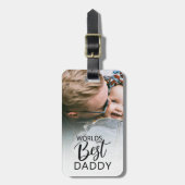 Étiquette À Bagage Meilleur papa du monde | Photo (Devant Vertical)
