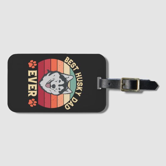 Étiquette À Bagage Meilleur papa husky jamais Ultimate Love Bond chie (Devant Horizontal)