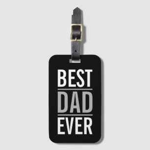 Étiquette À Bagage Meilleur papa jamais Noir moderne