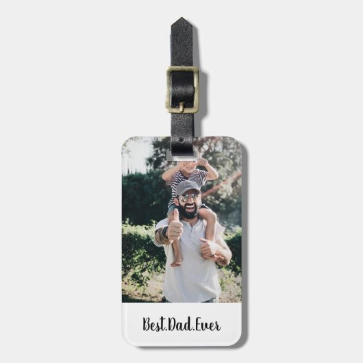 Étiquette À Bagage Meilleur papa Jamais photo moderne Collage (Devant Vertical)
