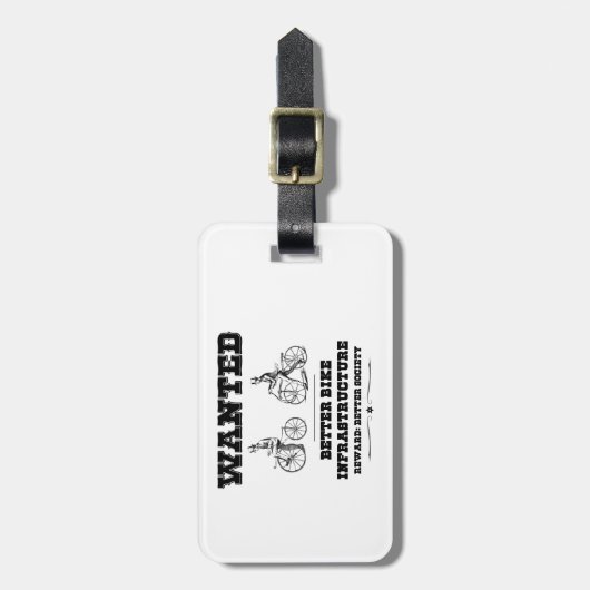 Étiquette À Bagage Meilleure infrastructure cyclable Recherchée (Devant Vertical)