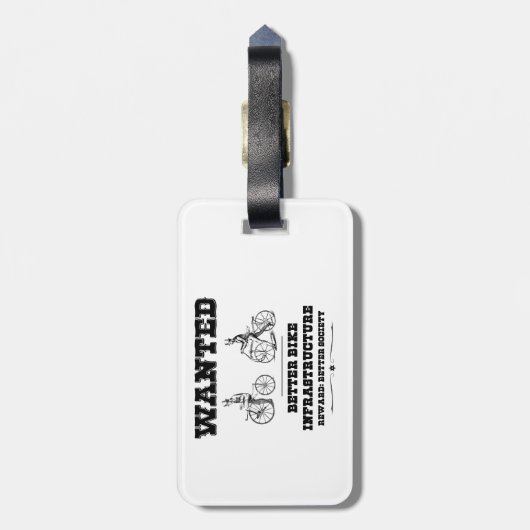 Étiquette À Bagage Meilleure infrastructure cyclable Recherchée (Dos Vertical)