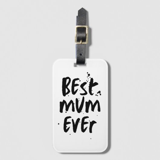 Étiquette À Bagage Meilleure maman jamais moderne Simple fête des mèr (Devant Vertical)